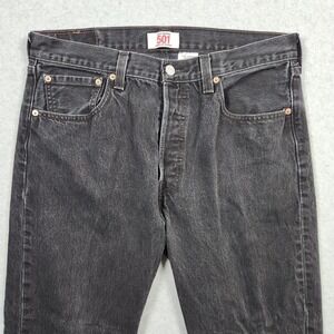 Levi's 501 Slim Straight Black Washed Jeans